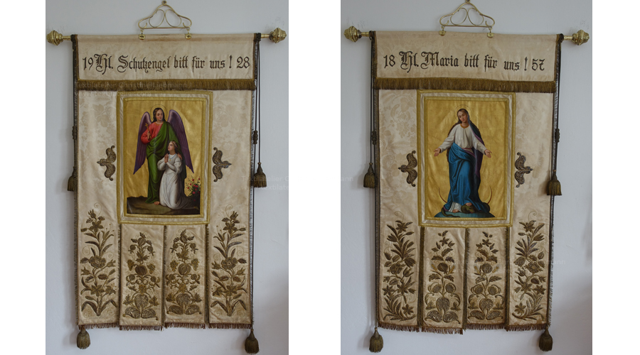 Pfarre St. Ruprecht an der Raab: Restaurierte Fahne mit Vorder- und Rückseite
