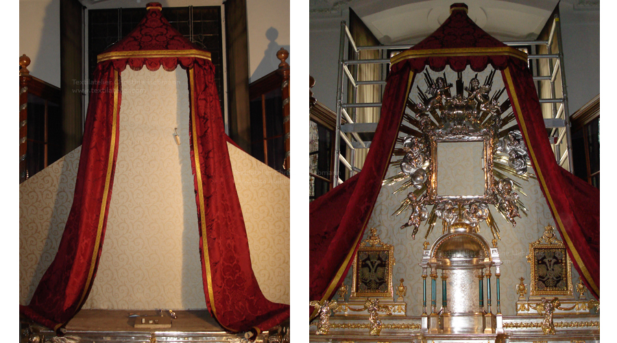 Basilika Mariazell: Neutapezierung des Altars in der Nordschatzkammer
